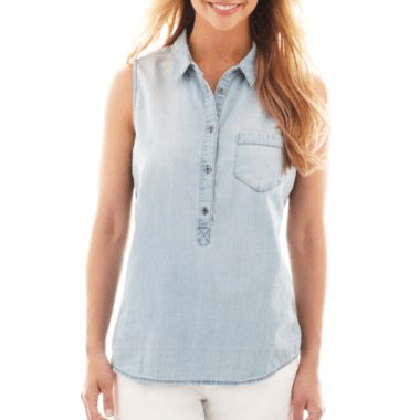 Summer Fashion Must-Have: Liz Claiborne Sleeveless Denim Shirt