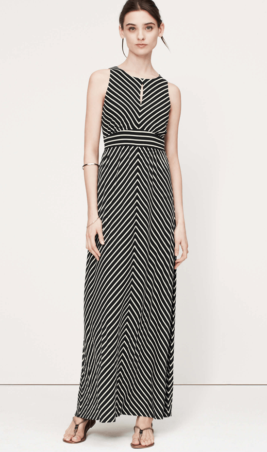 Summer Fashion Must-Have: Mitered Stripe Keyhole Maxi Dress