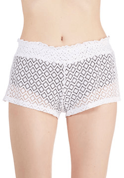 Glowing Horizon Cover-Up Shorts in White from ModCloth