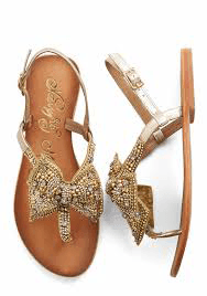 Twinkling Trimmings Sandal in Gold from ModCloth.com #sandals #summer