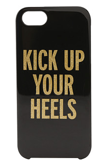 Kate Spade "Kick Up Your Heels" phone case in black and gold #fashion #blackandgold #phonecase