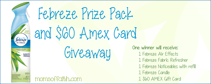 Febreze Prize Pack and $60 Amex Card Giveaway #noseblind