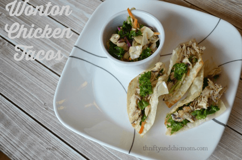 Quick and Easy Wonton Chicken Tacos #recipe #chicken